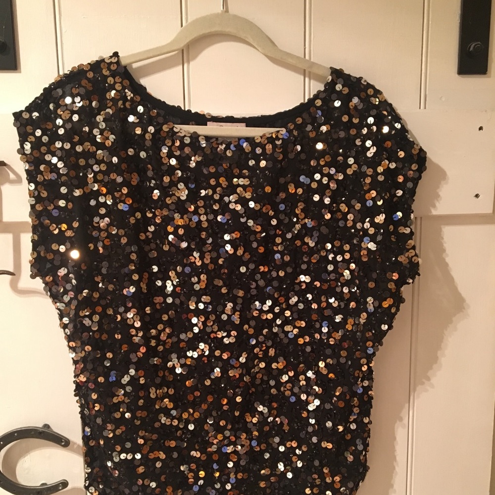 Sequin drapey sleeveless top